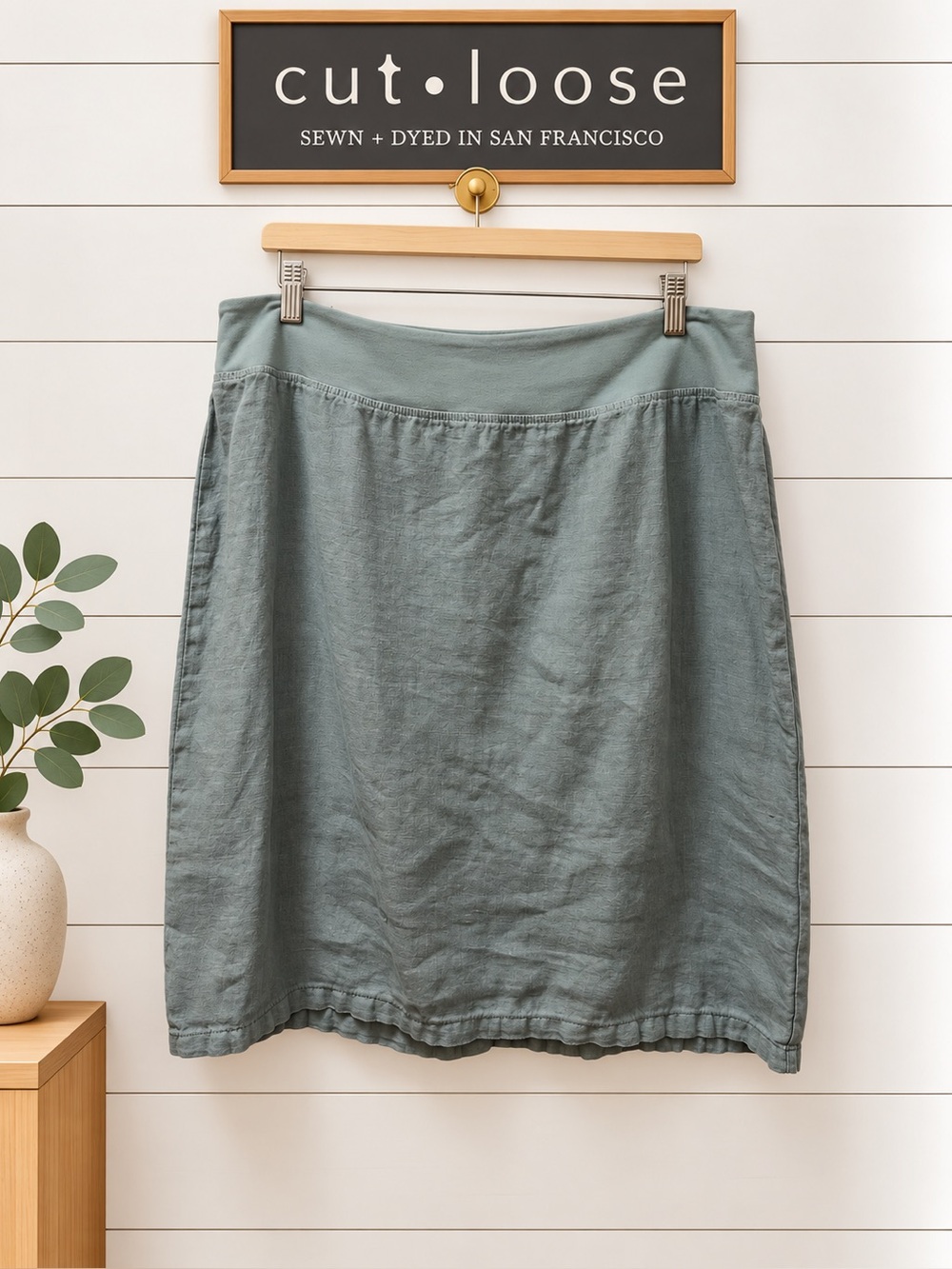 Cut Loose Relaxed Skirt – Sage Green – Size XL
